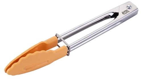 TASTY Mini-Zange – Länge 18 cm, Griffweite 10 cm, aus Edelstahl mit PBT-Funktionsteil – Für Buffets und Küche, hitzebeständig bis +270 °C, spülmaschinengeeignet, in trendigem Peach