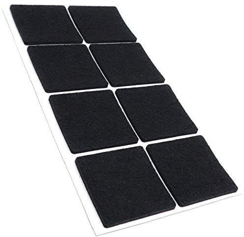 Adsamm® / 8 x Selbstklebende Filzgleiter/Schwarz / 50x50 mm/Quadratisch/Möbelgleiter aus Filz mit 3.5 mm Stärke/Möbel- und Bodengleiter