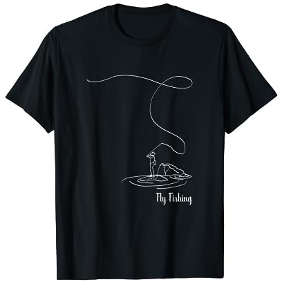Fliegenfischen mit Angelrute und Fliege, Anglerangeln T-Shirt