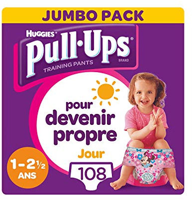 Huggies Pull-Ups Pañales de Aprendizaje, 8-17 kg, talla 1año - 2,5 años, 108 calzoncillos (4 x 27)