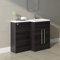 NRG Grey Right Hand Bathroom Furniture Combination Vanity Sink Unit Set (No Toilet)