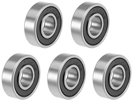 sourcing map 5St Kugellager Rillen 698-2RS Z2 Doppelt Versiegelt Kohlenstoffstahl 8mm X 19mm X 6mm