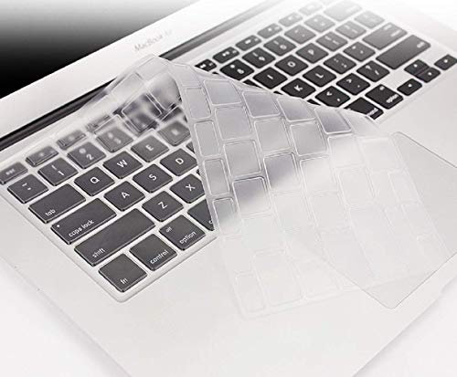 Se7enline compatible with M1 A2337/A2179 MacBook Air 13 inch Keyboard Cover 2024 2023 2022 2021 2020 2019 2018. Silicone Skin Protector for MacBook Air 13-inch Touch ID US Layout, Frost Transparent