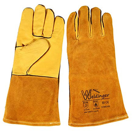 WELDINGER MAG pro Schweißerhandschuhe gold Gr. M/9 Rindnarbenleder/Rindspaltleder