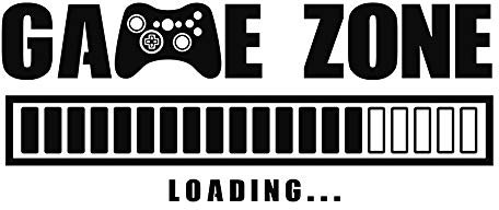 Game Zone Loading Wandaufkleber, abnehmbare Wandaufkleber, schwarze PVC-Zitate für Zuhause, Büro, Wohnheim, Kinderzimmer, Schule, Zimmer, Spiegel, Fenster, Kunstdekoration, DIY (56 cm x 23 cm)