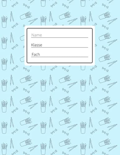 Schulheft kariert für die 1. Klasse: Matheheft für die Grundschule Klassenstufe 1, Kästchen 5 x 9 mm, A4, 72 Blatt, blau mit schönem Muster in Matheoptik