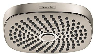 Hansgrohe Croma Select E 04925820 Moderner Duschkopf, 2 Strahlarten, gebürstetes Nickel, 17,8 cm