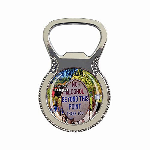 USA 3D Malibu Beach Los Angeles Bierflaschenöffner, Kühlschrankmagnet, Metall, Glas, Kristall, Reise-Souvenir, Geschenk, Heimdekoration