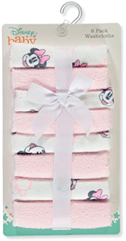 Disney Baby Big Girls Minnie Mouse Waschlappen, Pink, mehrfarbig, Einheitsgröße, 8 Stück