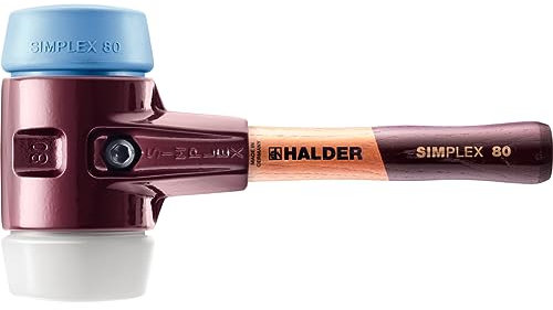 Simplex Schonhammer, TPE-soft / Superplastik; mit Tempergussgehäuse und hochwertigem extra kurzen Holzstiel | D=80 mm / Stielausführung=extra kurz | 3017.082