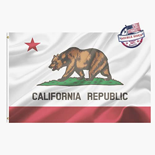 Mosprovie California Republic Sates Flaggen, doppelseitig, 10 x 15 cm, für den Außenbereich, lebendige Farben, 3-lagig, Cali-CA-Bärenflaggen, strapazierfähig, 100 % Polyester mit 2 Messingösen