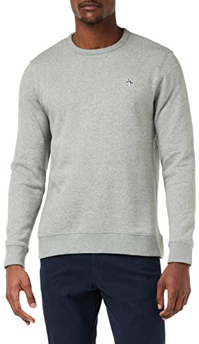 Original Penguin Herren L/S Aufkleber Pete Fleece Crew Sweatshirt, Rain Heather, M
