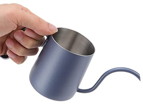 Hervidor de café, acero inoxidable 304, caño largo delgado grueso, 250ml, hervidor de café, 3 opciones de color, hervidor de agua para el hogar(azul profundo)