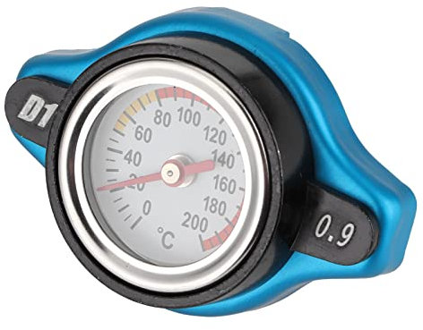 Couvercle de Radiateur de Voiture, Couvercle de Réservoir D'eau de Bouchon de Radiateur Thermostatique Universel étanche avec Jauge de Température, 2,6 X 0,8 Pouces(Petite tête 0.9bar)
