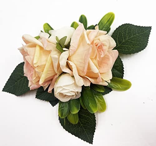 Boho Cake Topper Flower Cake Topper Gold Palm Leaves Cake Decorations with Artificial Cotton Rose Ginkgo Leaves Balls for Birthday Party Wedding Baby Shower Boho Themed Party Supplies