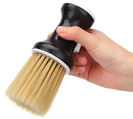 Plumeau de Cou, Brosse de Barbier Douce, Brosse à Cheveux de Nettoyage de Coupe de Cheveux de Coupe de Cheveux Professionnelle, Outil de Balayage de Brosse de Nettoyage de (Noir)