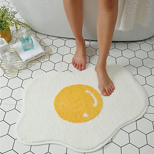 LEVINIS Niedlicher Eierteppich, Badematte für Badezimmer, rutschfest, weiche Bodenmatte, wasserabsorbierend, lustige Badteppiche für Waschbecken, Badewanne, Toilette, Eingangsbereich, 76,2 x 53,3 cm