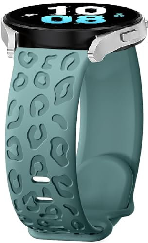 FYISWHO Correa Silicona para Samsung Galaxy Watch 6/7/4/FE, 20mm Leopard Deporte Brazalete Pulsera de Repuesto para Galaxy Watch 5 Pro/Active 2/Watch 3