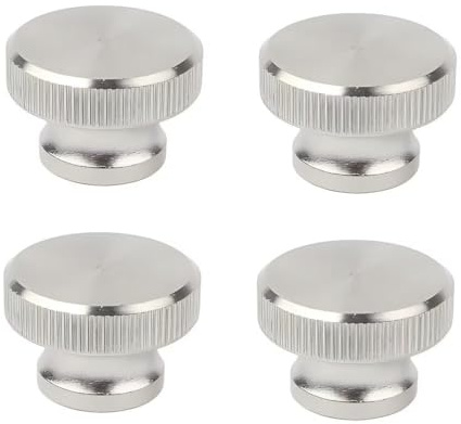 SYDARSYN M5 Dadi Zigrinata a Testa Alta in Acciaio Inox (Foro Cieco) Dadi da Pollice Manopole Rotonde (4 Pezzi)