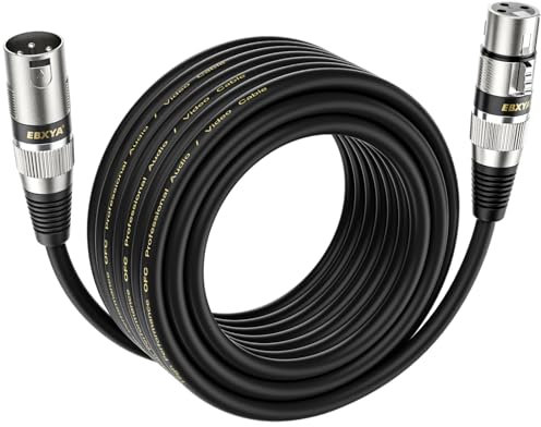EBXYA Cable XLR de Micrófono, 10 m, Macho a Hembra, Simétrico, Cable de Conexión para Mezclador, Estudio de Grabación