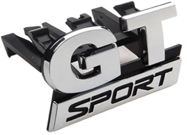 1 x ABS-Chrom-GT-Sport-Frontgrill-Abzeichen-Emblem, kompatibel mit B5 Touran Bora, Auto-Styling-Autoaufkleber