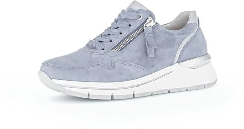 Gabor Damen Low-Top Sneaker, Frauen Halbschuhe,Komfortable Mehrweite (H),schnürer,keil Sneaker,Wedge Sneaker,Nautic/Aqua,37 EU / 4 UK
