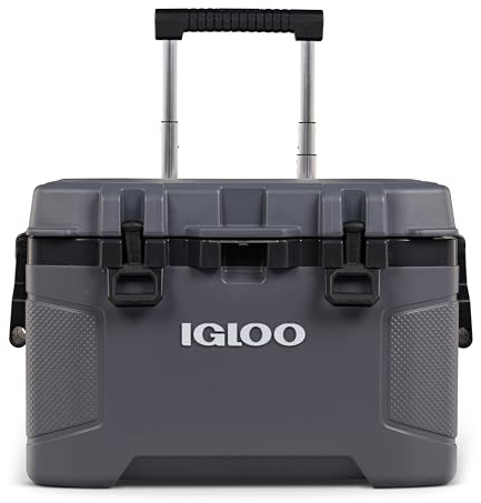Igloo Trailmate 52Qt Wheeled Cooler, Insulated Hard Shell Ice Chest, Carbonite