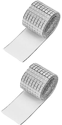 BESTonZON 2 Rollen Selbst klebende Spiegel aufkleber vitroleros para mini 3D-Wanddekorationen Fliese Hintergrund Mosaik Wandtattoo Handwerk Patches Sprengstoffe schmücken Kunsthandwerk Glas