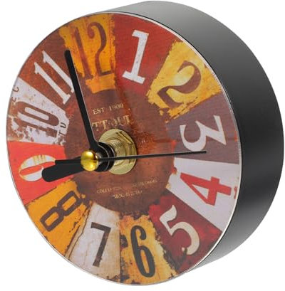 PRETYZOOM Antique Clock Retro Wall Clock Fridge Clock Magnet Fridge Antique Fridge Refrigerator European Clock Refrigerator Clock Tin Painting Nostalgia Refrigerator Clock Magnet