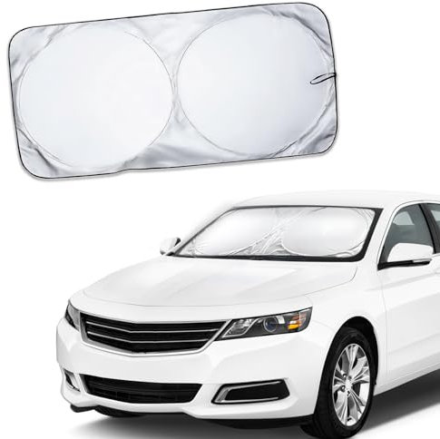 deemars Parabrisas del Coche, Ventana del Coche Cubre con la Bolsa de Almacenamiento, Sombrilla Ofrece Protección Definitiva para el Interior del Coche para Mantener el Coche Fresco (63x33.86)