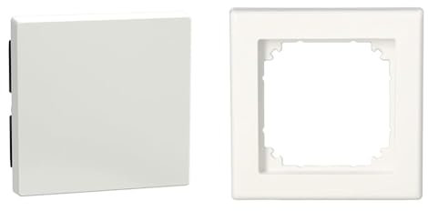 Schneider Electric Merten 432119 Wippe Abdeckung Wechselschalter & Merten 478119 M-SMART-Rahmen für Schalter und Steckdosen, 1fach, polarweiß glänzend, 1x M-Smart Rahmen
