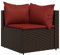 Kavolet Garten-Ecksofa Polyrattan Garten Lounge mit Kissen Gartenmöbel Sitzgruppe Gartensofa Balkonmöbel Terrassenmöbel-Set Gartenlounge Outdoor Ecksofa, Braun und Rot