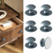 CcHhyyt Lot de 6 boutons autocollants pour armoire - Bleu - En acier inoxydable - À coller - Pour tiroirs, porte de douche, armoire à miroir, porte en verre - Sans perçage
