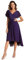 Ever-Pretty Vestito Elegante Donna Cerimonia Manica Corta Collo a V Gonna Midi Viola Scuro 54