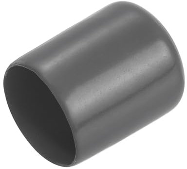 sourcing map 20pcs Rubber End Caps 20mm ID Vinyl PVC Round Tube Bolt Cap Cover Screw Thread Protectors Dark Grey
