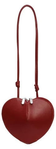 YUEZHAN Abendtasche Damen Clutch Damen Party Mini Geldbörse Damen Taschen Herzförmige Jugendliche Modische Umhängetaschen Rot
