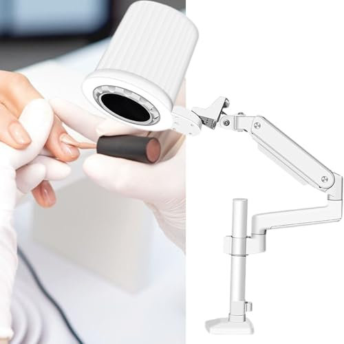 Low Noise Nail Dust Collector, Brightness 5 Level Adjustable Nail Dust Extractor, Electric Nail Dust Suction Machine, with Led Lighting, for Gel Nails Polishing