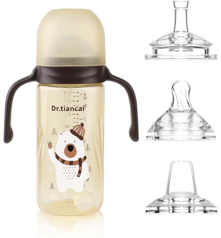 Baby Sippy Cup for Toddlers 6+, Non-Spill Straw Cup with Handles, Leak-Proof Soft Spout, 3 Silicone Spouts, BPA Free
