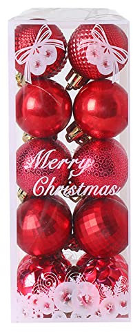 Weihnachtskugeln Set Christbaumkugeln Weihnachtsbaumkugeln für Weihnachten - Christbaumschmuck & Weihnachtsbaumschmuck - Warm Orange (02-Rot, One Size)