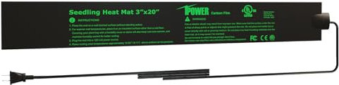iPower Langlebige Heizmatte für Sämlinge, warm, 7,6 x 50,8 cm, Hydrokultur-Heizkissen, wasserdicht, für Samen, Gewächshaus und Keimung