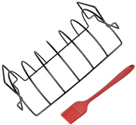 Happyyami Outdoor-grillrost 2-teiliger Ständer Für Hähnchen-rindrippchen Grillwerkzeuge Mit Hoher Wärmeleitung Verwendung