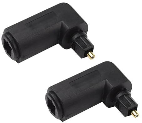 Bosiyrggrl 2PCS Digital Audio Video Cables Digital Optical 90 Degree Audio Cable Adapter Male to Female Right Angle Toslink