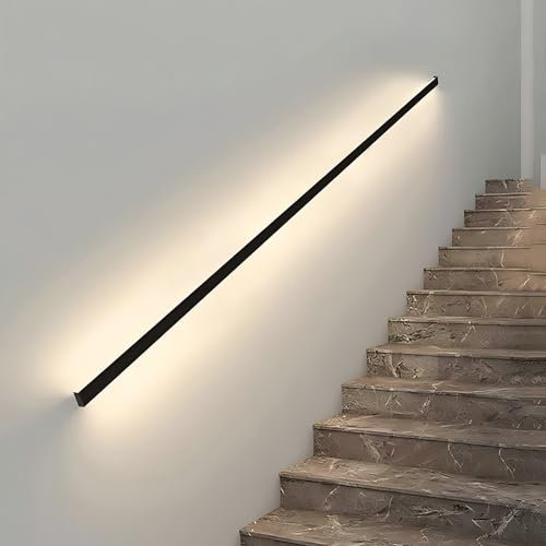 Kit corrimano a LED, corrimano per Scale con sensore di Movimento, Luce a Parete, 100Cm/39.4in, corrimano per Interni/Esterni per gradini e Facile Installazione, per gradini, corridoio, terrazza