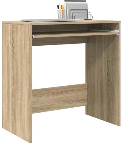 vidaXL Schreibtisch Sonoma-Eiche 77,5 x 43 x 79 cm Holzwerkstoff, Moderne Schreibtisch, ergonomisches Möbel für zuhause, platzsparende Arbeitsstation mit Stauraum, kompakt & robust