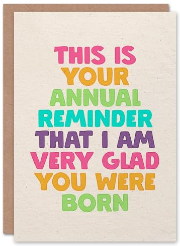 Artery8 Your Annual Reminder That I Am Glad You Were Born Birthday Card