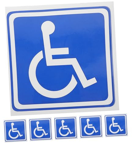 Alipis Étiquettes Adhésives pour Fauteuil Lot de 6 Panneaux de Stationnement pour Personnes Handicapées Extérieure Signalisation Voiture Accessoires pour Handicapés