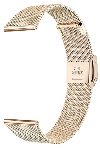 Aurrain 18mm 19mm 20mm 22mm Edelstahluhr Armband für Garmin/ID205L/Galaxy/Amazfit/Huawei/Coros,Metall Armband Unisex