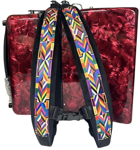 HighLight Accordion Strap Widen Thicken Adjustable Shoulder Straps for 48/60/ 96/120 Bass Keyboard Button Accordions Bayans (Colorful Rainbow)