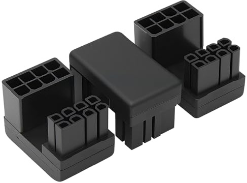 QingCming GPU Kabel 8 Pin PCIe U Turn 180 Grad Winkel Adapter für Desktop Grafikkarten, 3er Set Strom Adapter für Grafikkarten PSU Anschlüsse, Kompatibel mit AS-US, E-VGA, NV-Dia, R-adeon