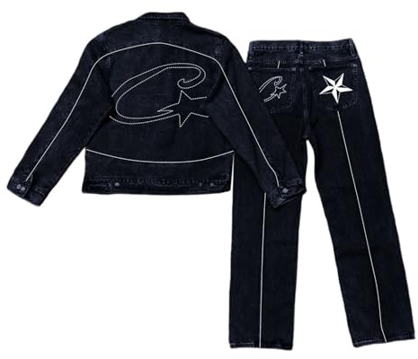 Minus Twos Cargo Baggy Jeans Hommes, Baggy Y2k Style Hip-Hop Combat Streewear Vintage Lâche Pantalon Homme Jeans Coupe Droite Les Courses De Rue Les Vacances De Loisirs